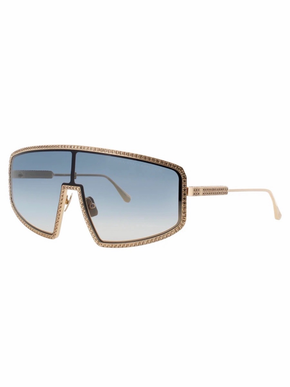 New Anna Karin Karlsson Shady Luv 2.0 Gold Shield Sunglasses Authentic